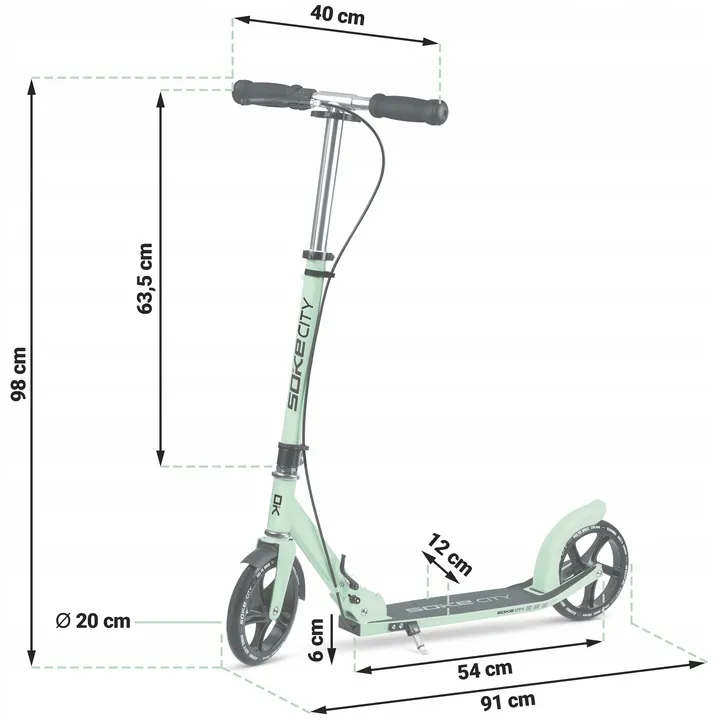 Klasszikus roller, SOKE City, zöld – 13. kép Klasszikus roller, SOKE City, zöld – 13. kép