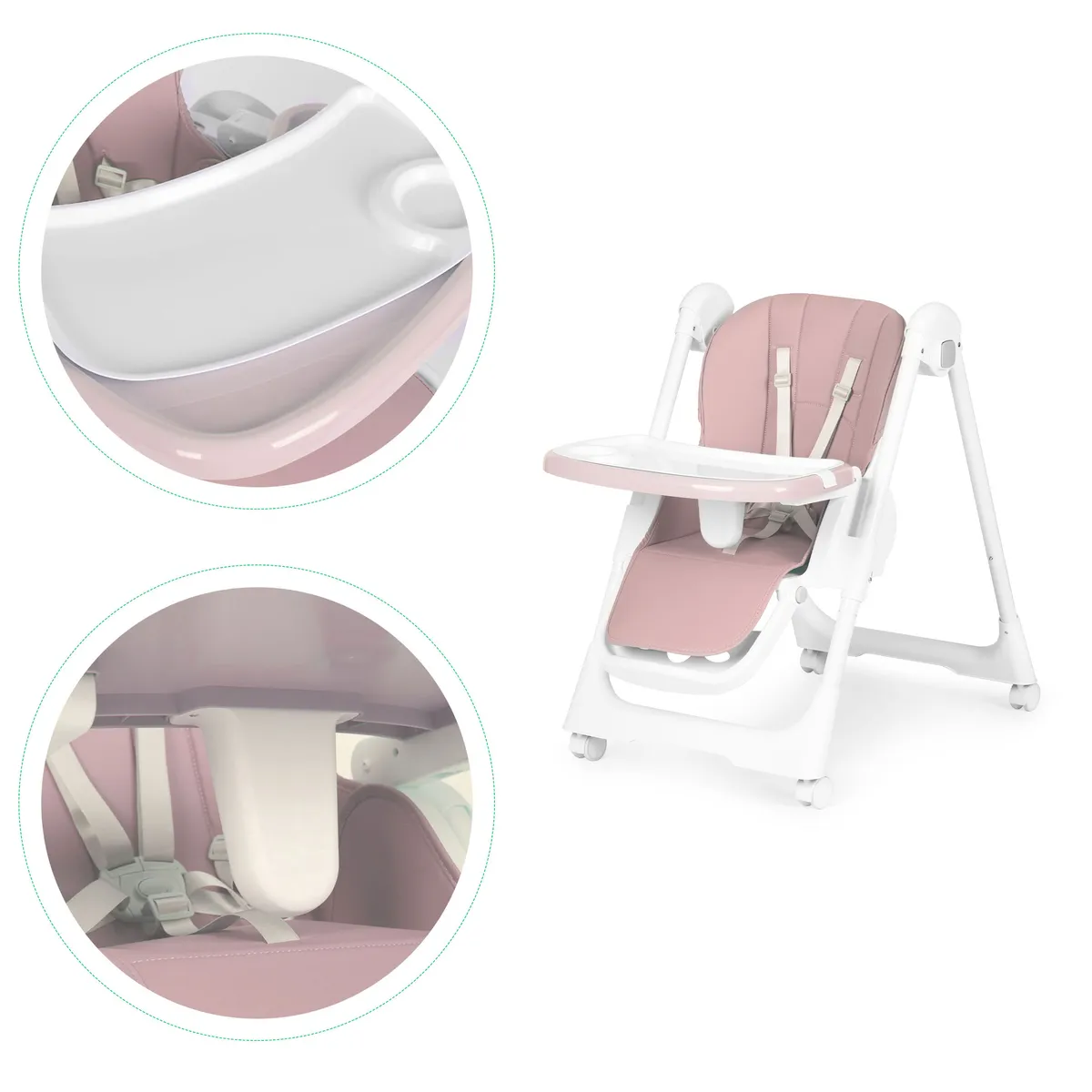 Etetőszék, ECOTOYS HA-013, rózsaszín – 5. kép