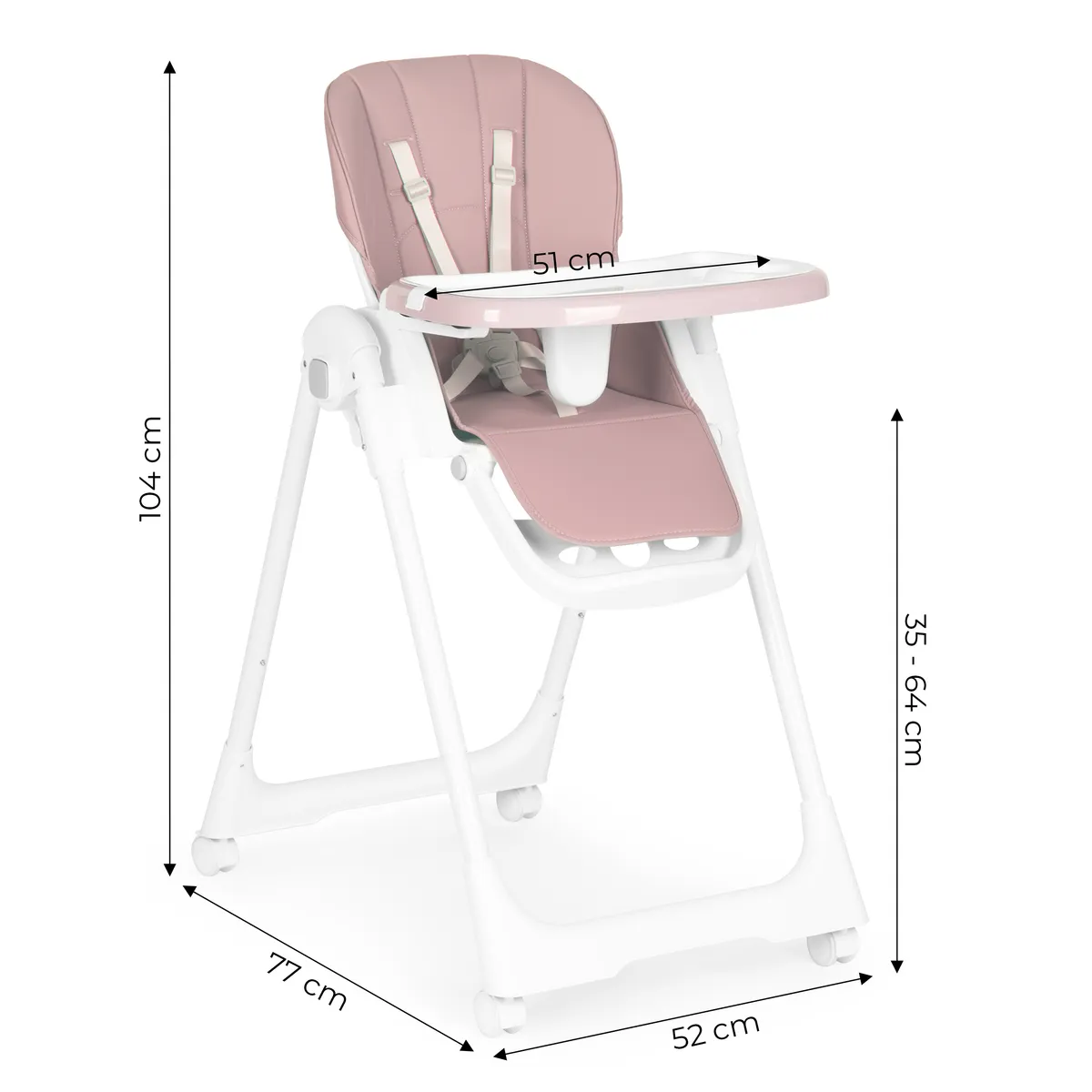 Etetőszék, ECOTOYS HA-013, rózsaszín – 7. kép