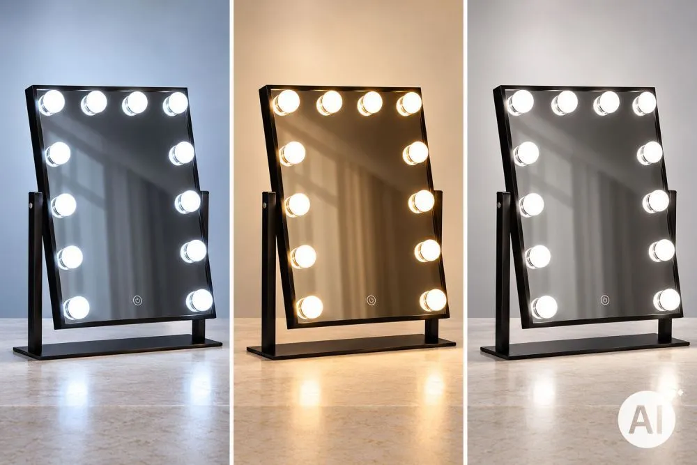 Sminktükör, ModernHome ZMM4-1, fekete – 4. kép Érintőpanel a tükörlapon