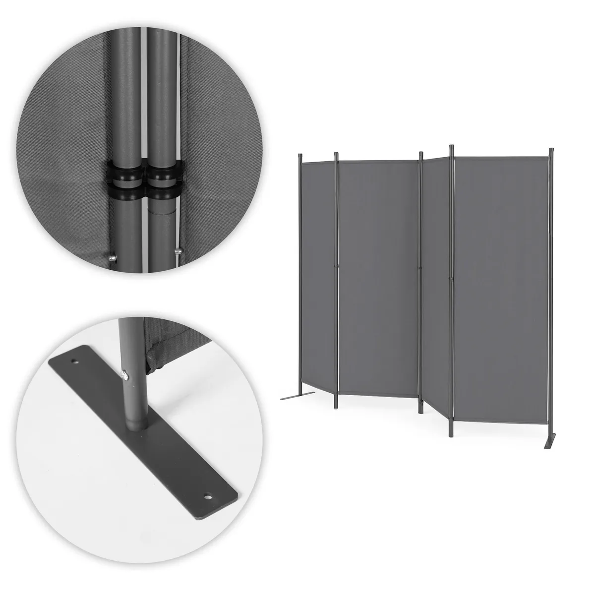Térelválasztó paraván, MultiGarden AW-022/4TLG, szürke – 3. kép Térelválasztó paraván, MultiGarden AW-022/4TLG, szürke – 3. kép