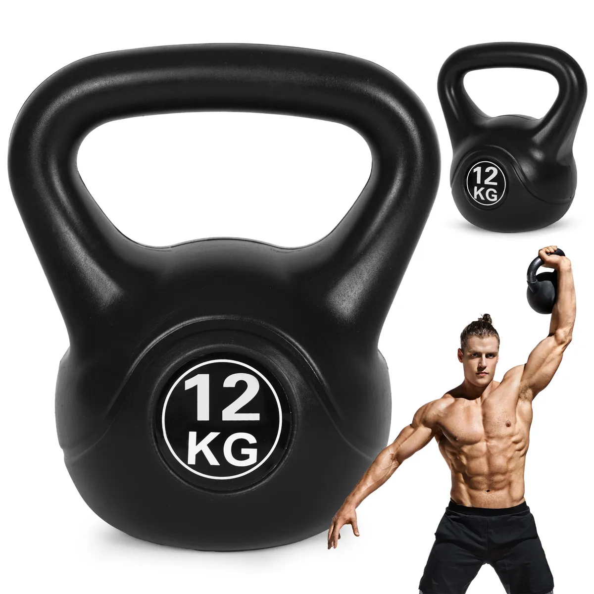 Kettlebell súlyzó, ModernHome CK-12-BC, fekete – 1. kép Kettlebell súlyzó, ModernHome CK-12-BC, fekete – 1. kép