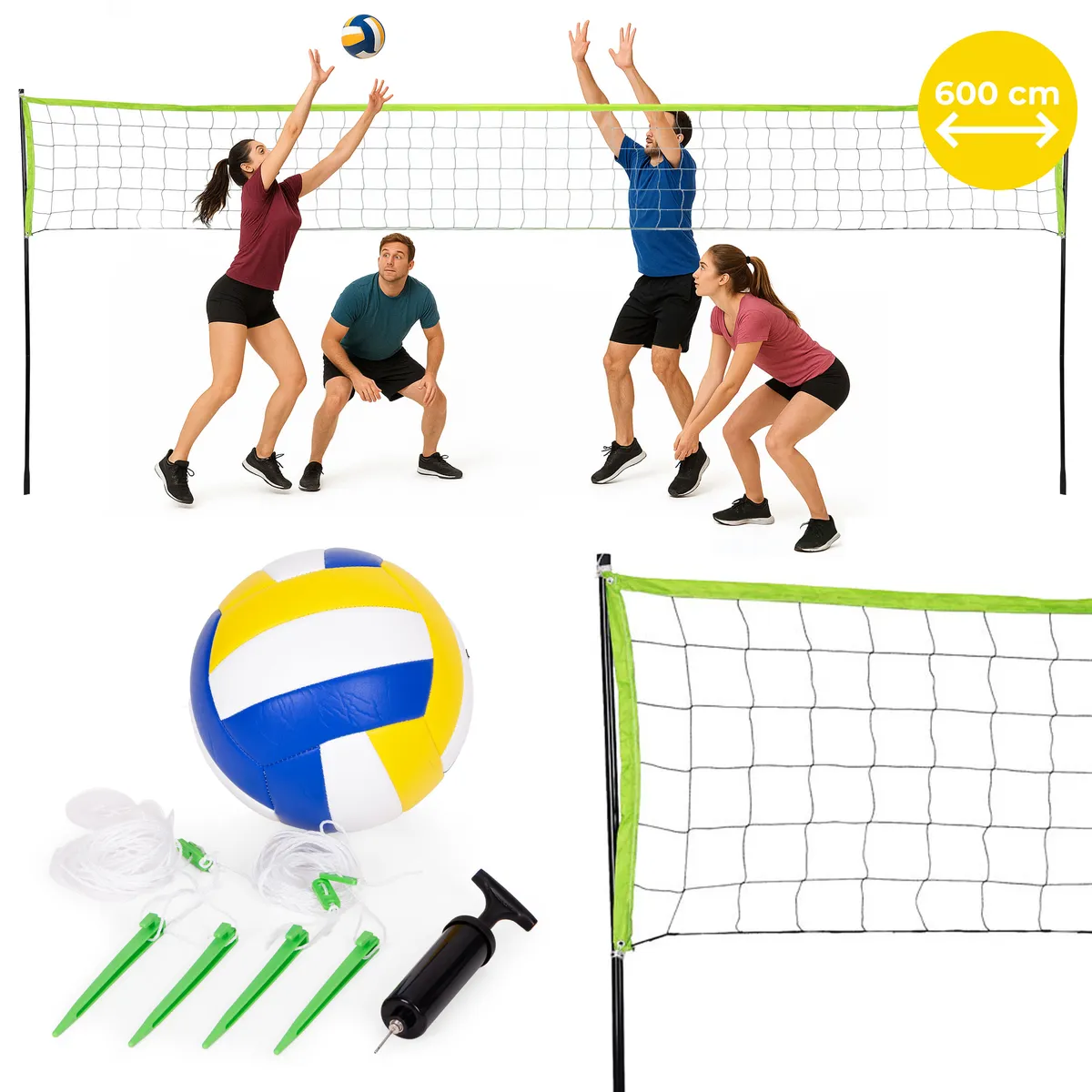 Röplabda és tollaslabda háló és állvány, Movepro VS-5.7X2.3, 600 x 240 cm – 1. kép Röplabda és tollaslabda háló és állvány, Movepro VS-5.7X2.3, 600 x 240 cm – 1. kép