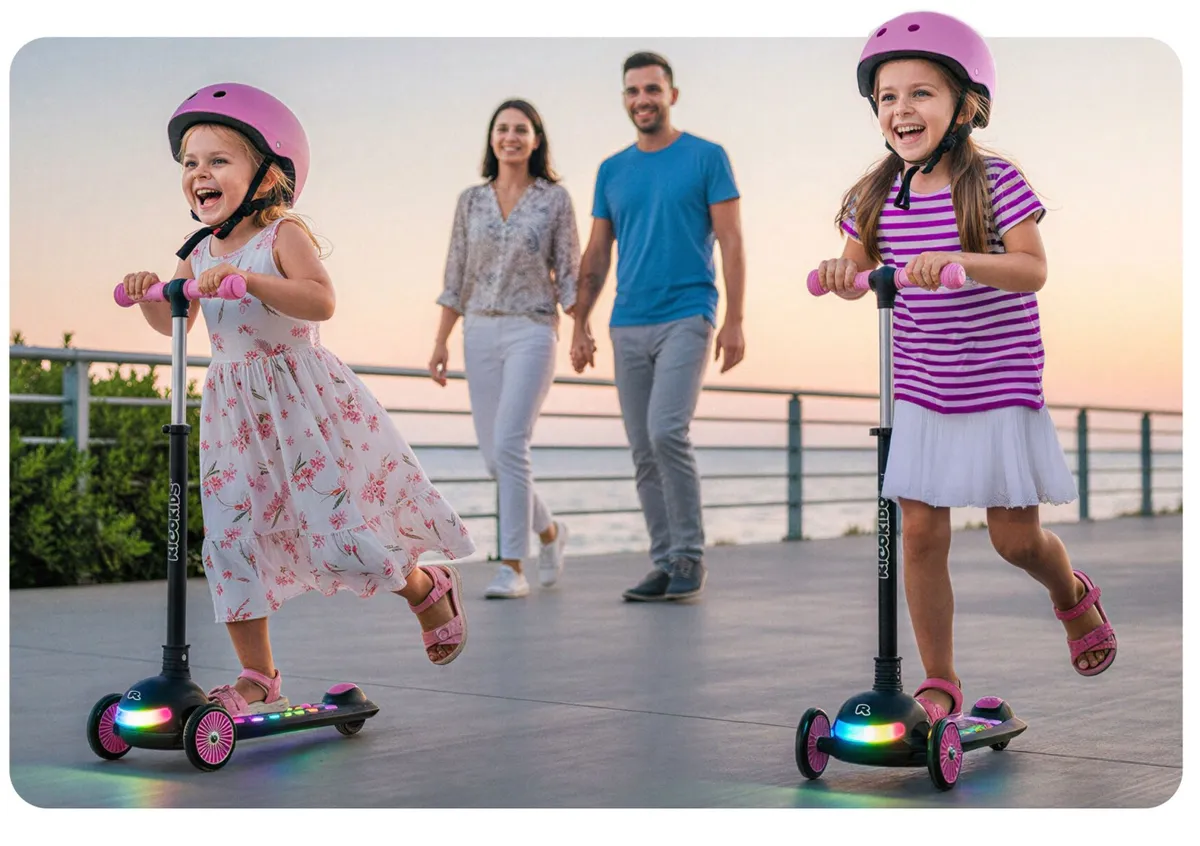 Háromkerekű roller, Ricokids Glowi, fekete/rózsaszín – 14. kép Háromkerekű roller, Ricokids Glowi, fekete/rózsaszín – 14. kép