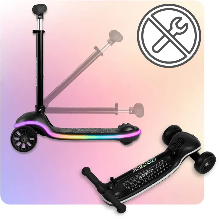 Háromkerekű roller, Ricokids Leddi, fekete – 9. kép Háromkerekű roller, Ricokids Leddi, fekete – 9. kép