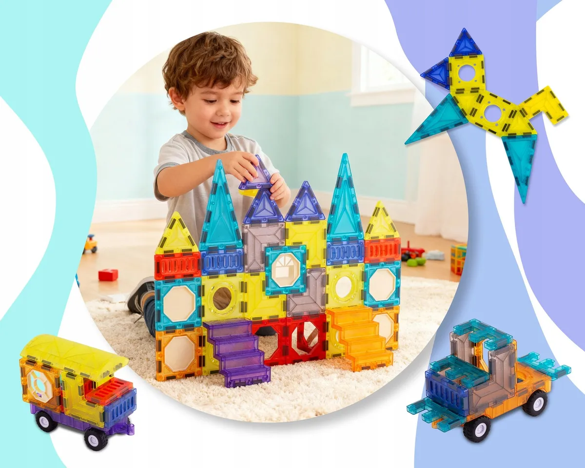 Mágneses játékkészlet, Ricokids RK-782, 71 db – 5. kép Mágneses játékkészlet, Ricokids RK-782, 71 db – 5. kép