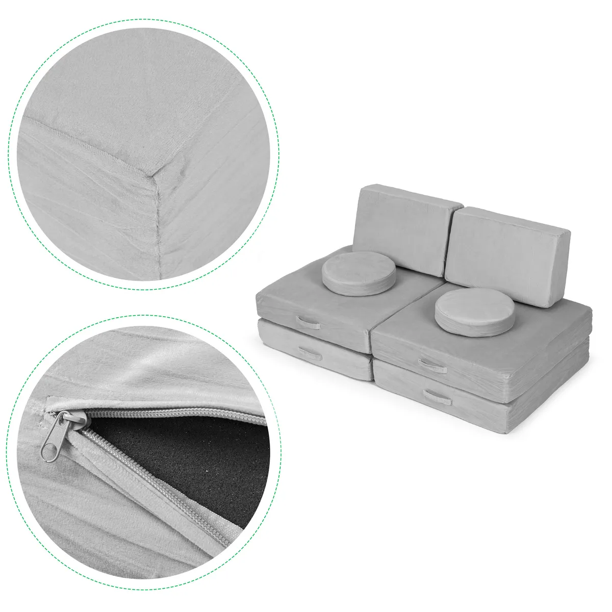 Gyerek moduláris fotel, ECOTOYS TMSRT-14, szürke – 5. kép