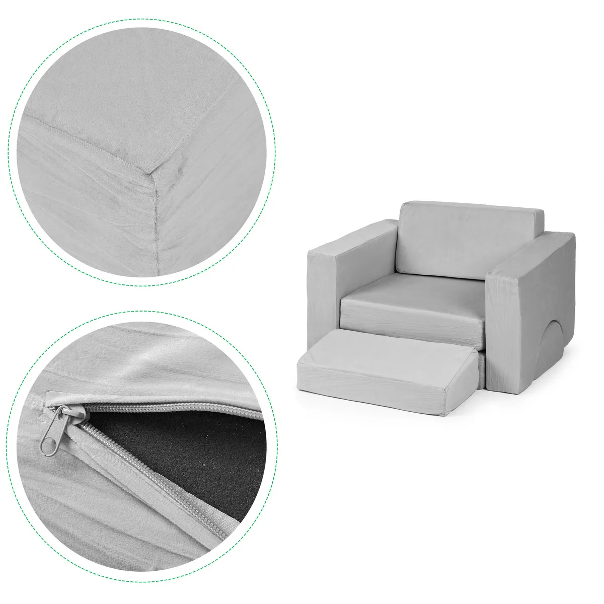 Gyerek moduláris fotel, ECOTOYS TMSRT-13, szürke – 5. kép Gyerek moduláris fotel, ECOTOYS TMSRT-13, szürke – 5. kép