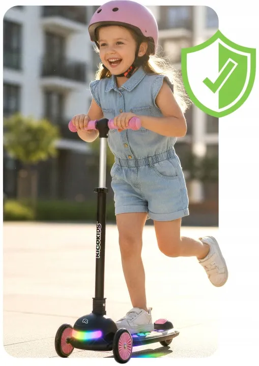 Háromkerekű roller, Ricokids Glowi, fekete/rózsaszín – 5. kép Háromkerekű roller, Ricokids Glowi, fekete/rózsaszín – 5. kép