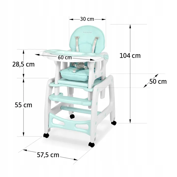 Etetőszék, Ricokids Sinco, türkiz – 8. kép