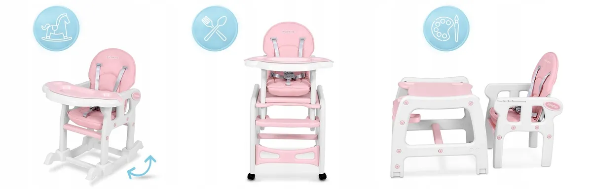 Etetőszék, Ricokids Sinco, rózsaszín – 4. kép