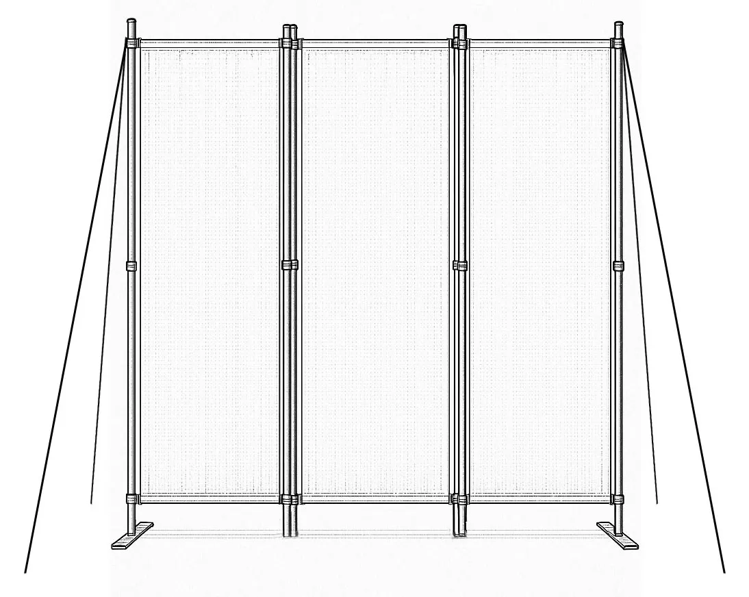 Térelválasztó paraván, MultiGarden AW-022/3TLG, szürke – 4. kép Térelválasztó paraván, MultiGarden AW-022/3TLG, szürke – 4. kép