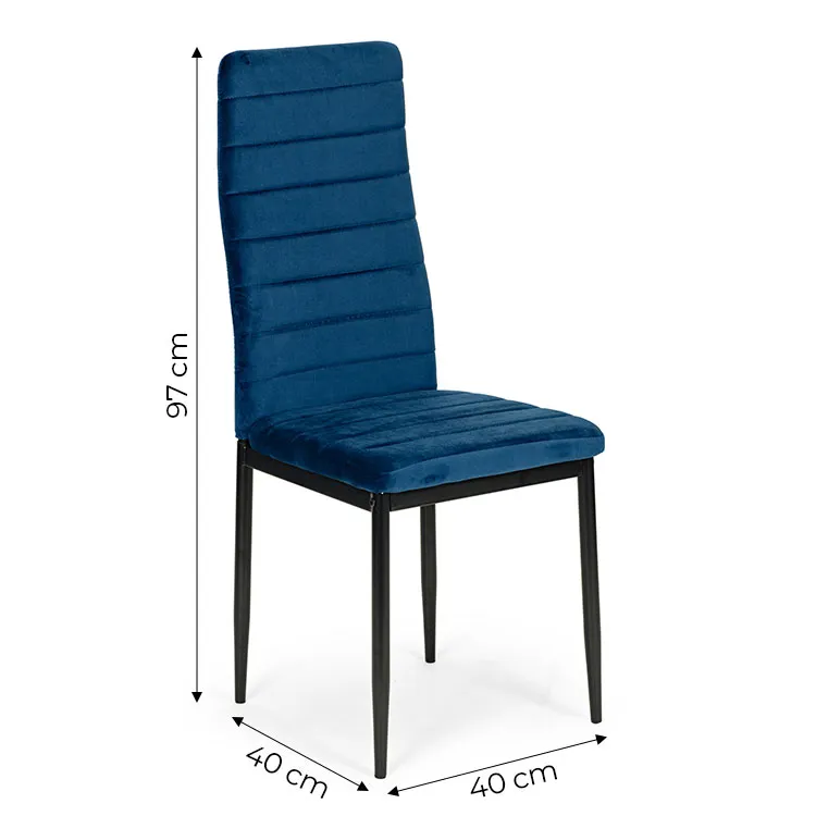 Étkezőszék, Mebelki24 VELVET4NIEBIESKI4, 4 db – 5. kép