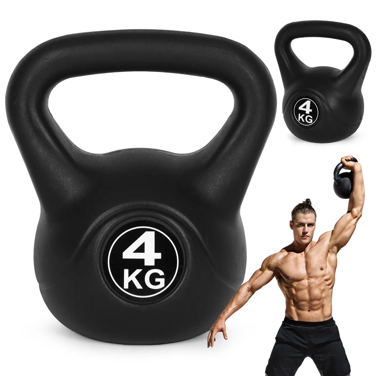 Kettlebell súlyzó, ModernHome CK-4-BC, fekete – 1. kép Kettlebell súlyzó, ModernHome CK-4-BC, fekete – 1. kép