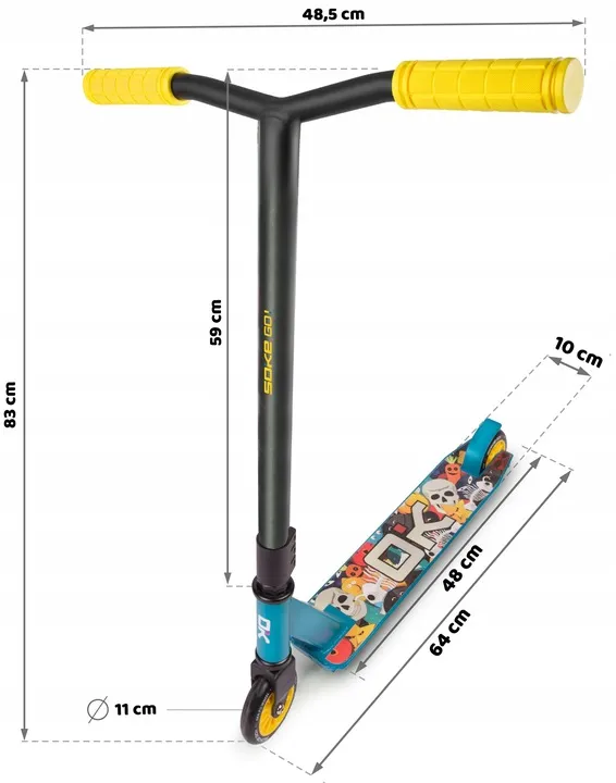 Kaszkadőr roller, SOKE GO!, sárga – 8. kép Kaszkadőr roller, SOKE GO!, sárga – 8. kép