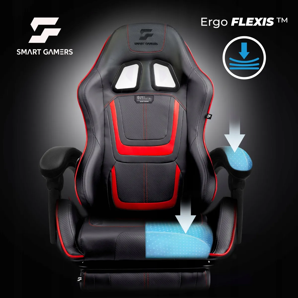 Gamer szék, Sofotel Specter, fekete/piros – 7. kép
