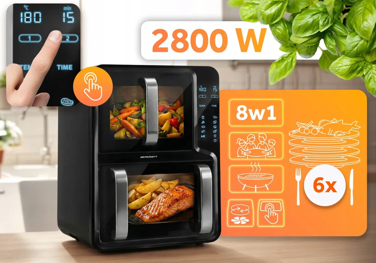 Air Fryer forrólevegős sütő, Berdsen BD-664, 12 l – 1. kép Air Fryer forrólevegős sütő, Berdsen BD-664, 12 l – 1. kép