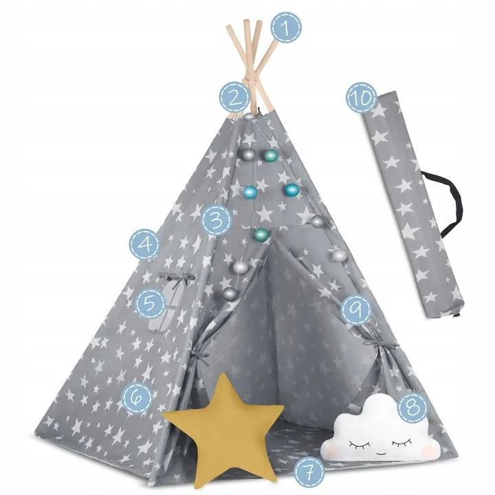 Gyereksátor, Nukido Tipi, fényfüzérrel – 9. kép