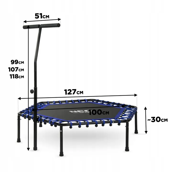 Fitnesz trambulin, Neo-Sport, fekete/kék – 7. kép Fitnesz trambulin, Neo-Sport, fekete/kék – 7. kép