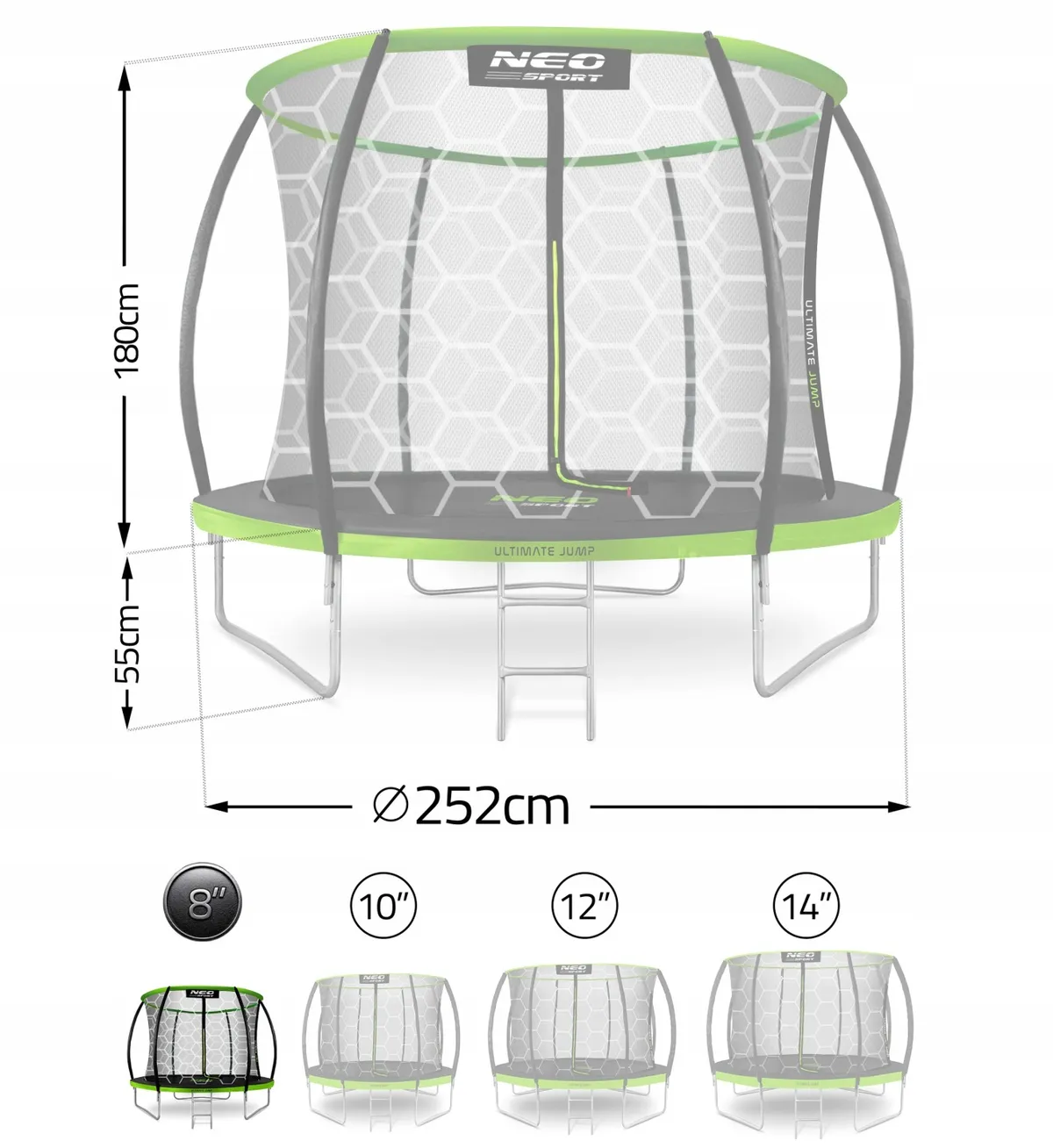 Kerti trambulin, Neo-Sport, fekete/zöld – 11. kép Kerti trambulin, Neo-Sport, fekete/zöld – 11. kép