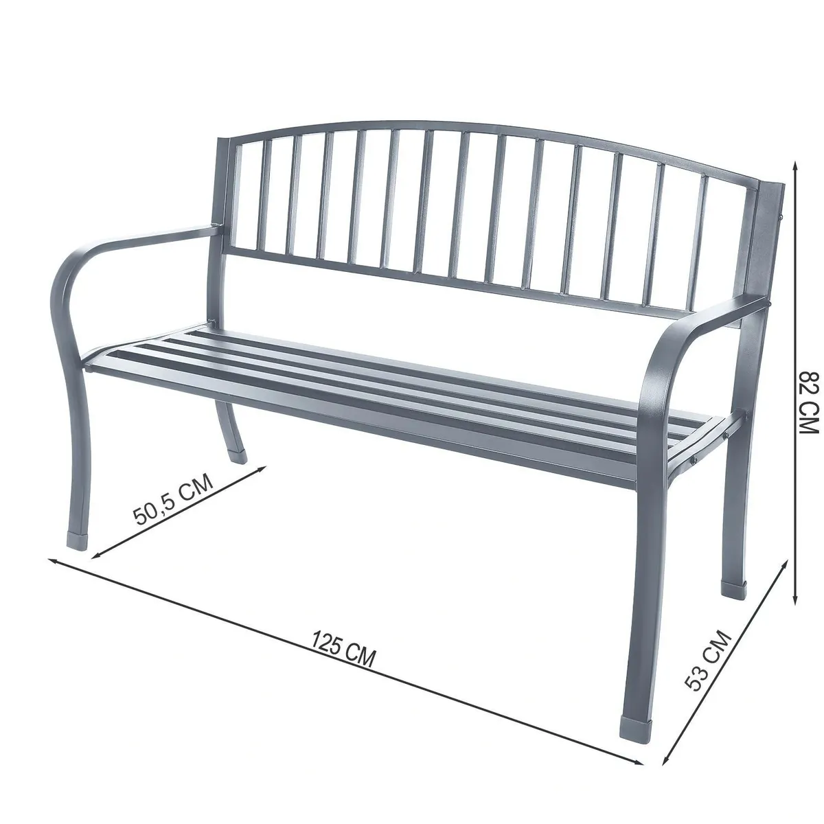 Kerti pad, Bauerkraft G-823, szürke – 5. kép Kerti pad, Bauerkraft G-823, szürke – 5. kép