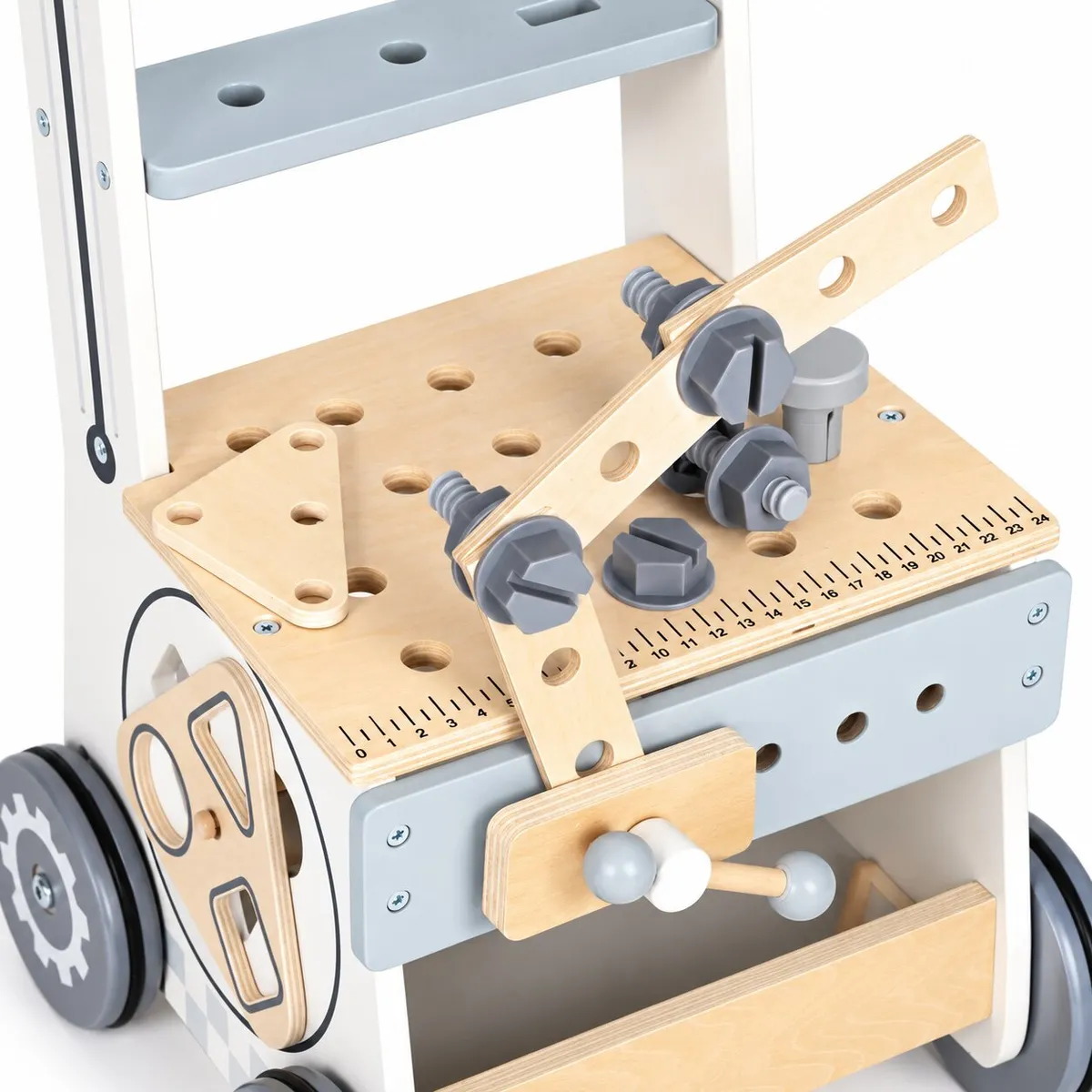 Gyerek munkapad, ECOTOYS HM259825, fa – 3. kép Munkalap satuval és falécekkel