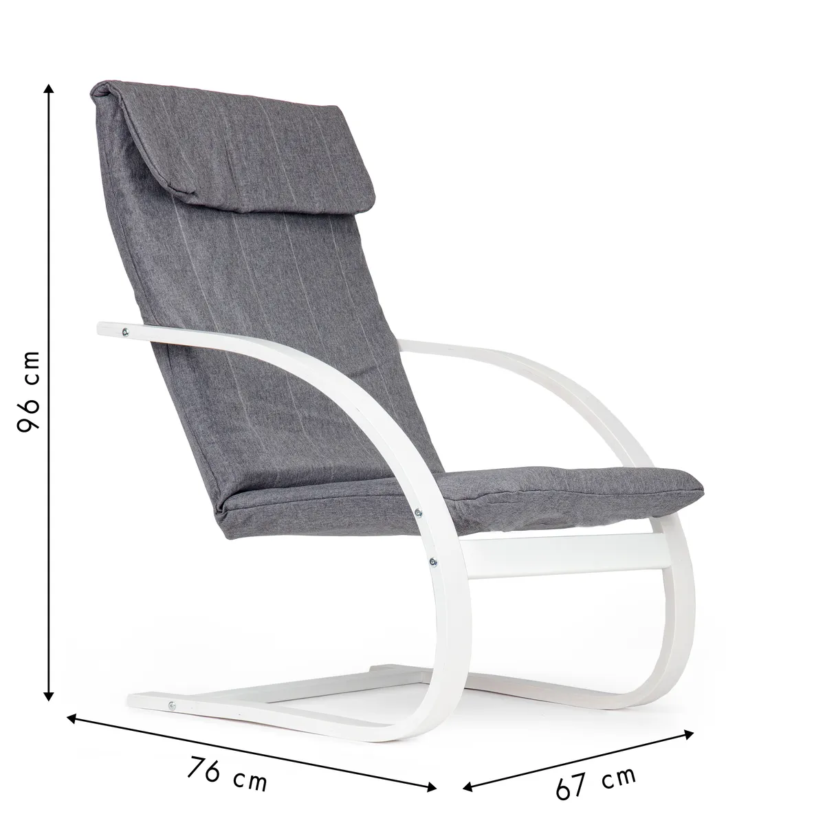 Hintaszék, ModernHome TXWQM-31, szürke/fehér – 4. kép