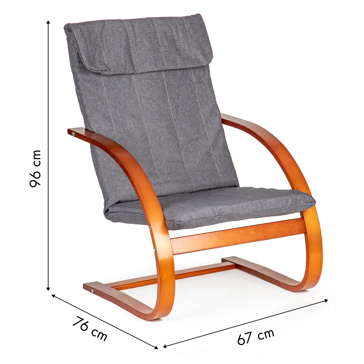 Hintaszék, ModernHome TXWQM-31, szürke/barna – 5. kép