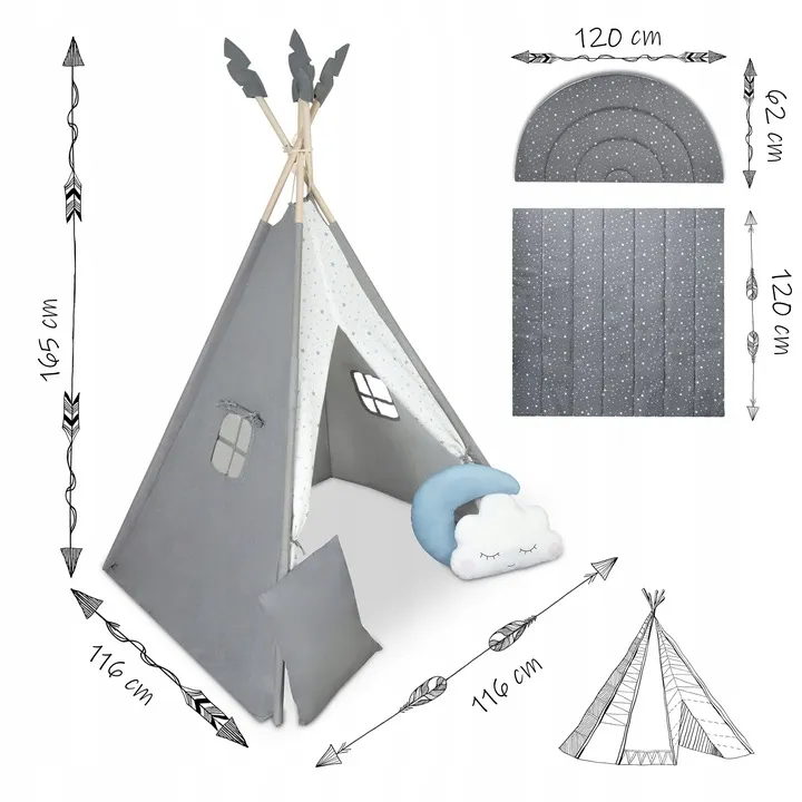 Gyereksátor, Nukido NK-406 Tipi, 116 x 116 x 165 cm – 13. kép Gyereksátor, Nukido NK-406 Tipi, 116 x 116 x 165 cm – 13. kép