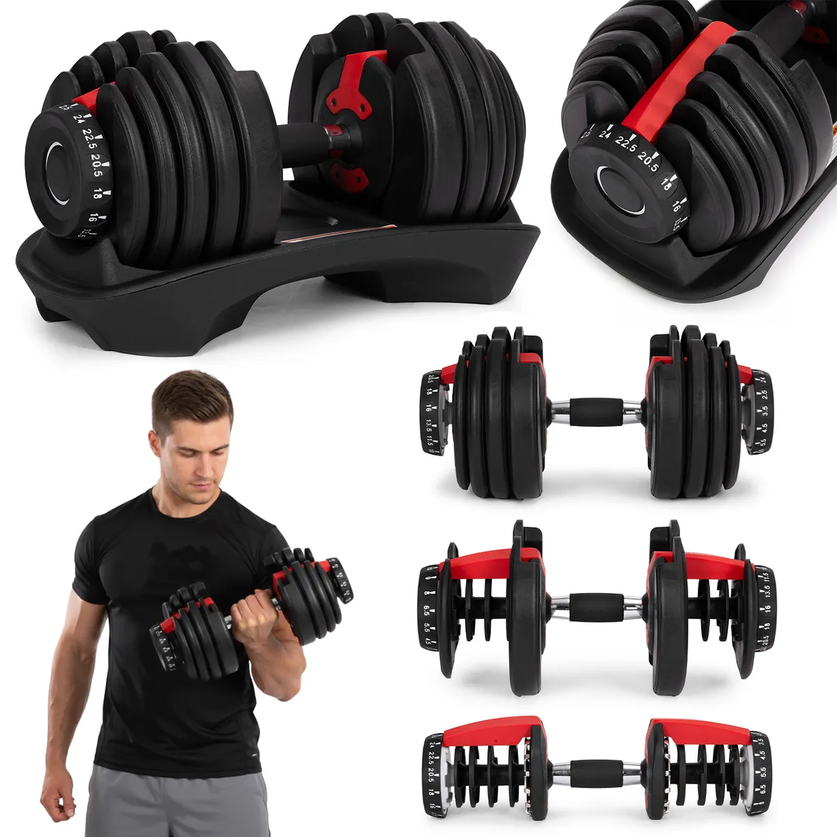 Kézisúlyzó, állítható, MOVEPRO GB-FW207-24KG – 1. kép Kézisúlyzó, állítható, MOVEPRO GB-FW207-24KG – 1. kép