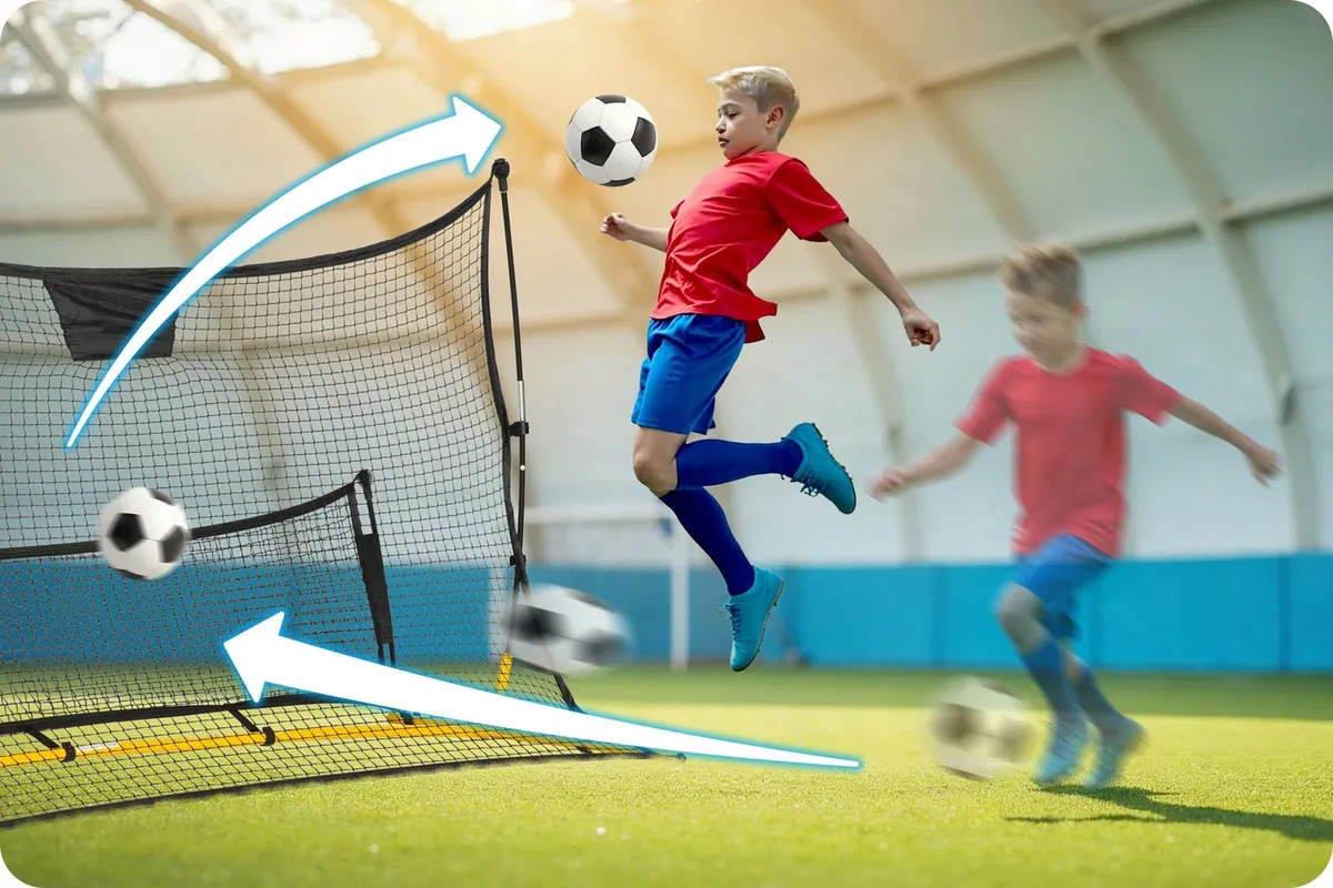 Visszapattanó futball edzőháló, Neo-Sport, 210 x 120 x 35 cm – 6. kép
