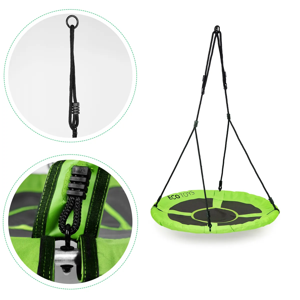 Fészekhinta, ECOTOYS BOC100, zöld – 3. kép Fészekhinta, ECOTOYS BOC100, zöld – 3. kép