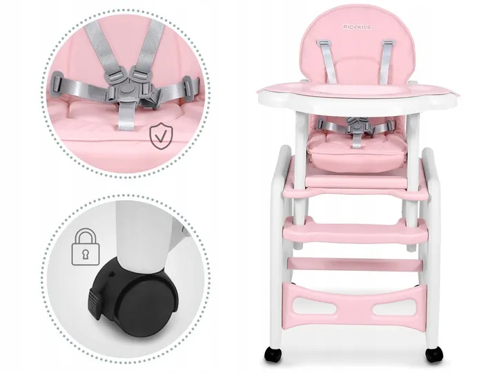 Etetőszék, Ricokids Sinco, rózsaszín – 7. kép