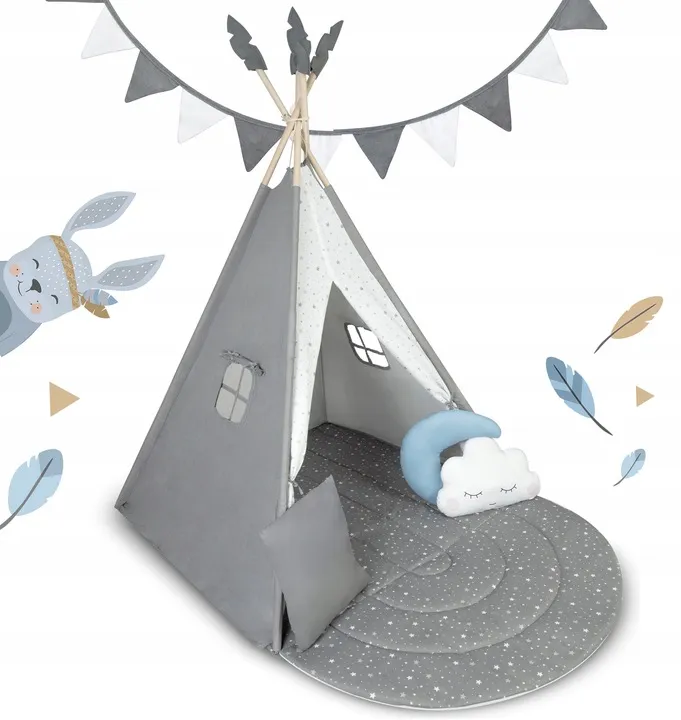 Gyereksátor, Nukido NK-406 Tipi, 116 x 116 x 165 cm – 2. kép Gyereksátor, Nukido NK-406 Tipi, 116 x 116 x 165 cm – 2. kép