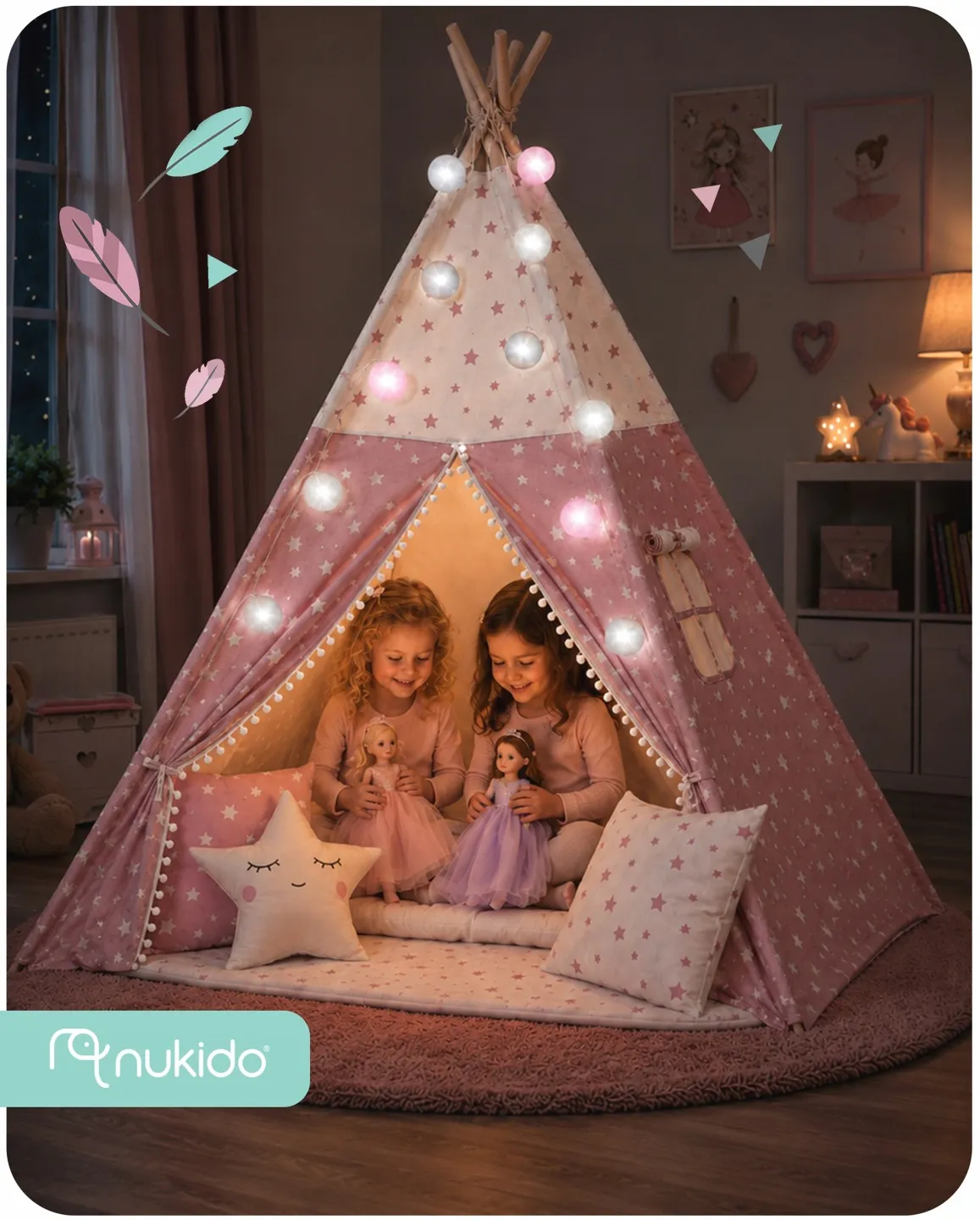 Gyereksátor, Nukido Tipi, fényfüzérrel – 14. kép