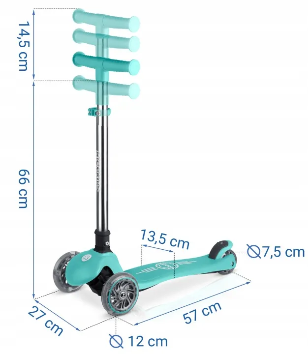 Háromkerekű roller, Ricokids Glow, türkiz – 11. kép Háromkerekű roller, Ricokids Glow, türkiz – 11. kép