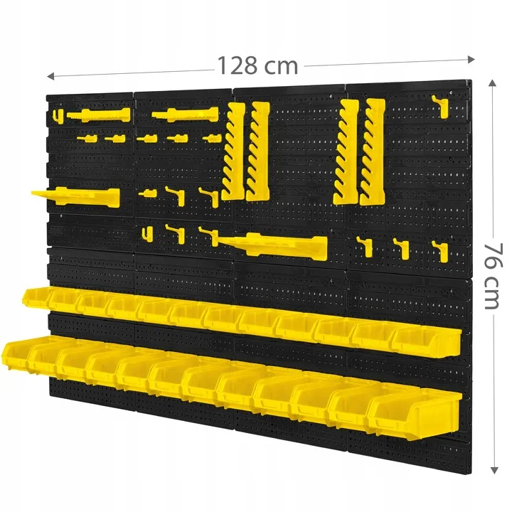 Fali szerszámtartó panel, Humberg HM-580, fekete/sárga – 3. kép Fali szerszámtartó panel, Humberg HM-580, fekete/sárga – 3. kép