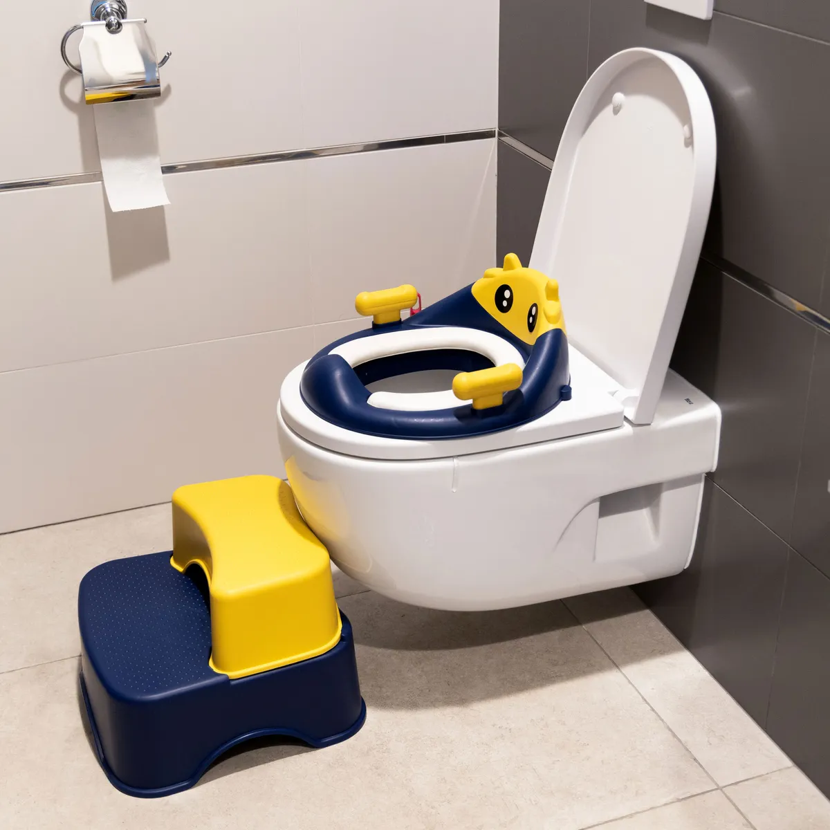 Gyerek WC-ülőke, ECOTOYS HA-P17-18, lépcsős fellépővel – 2. kép