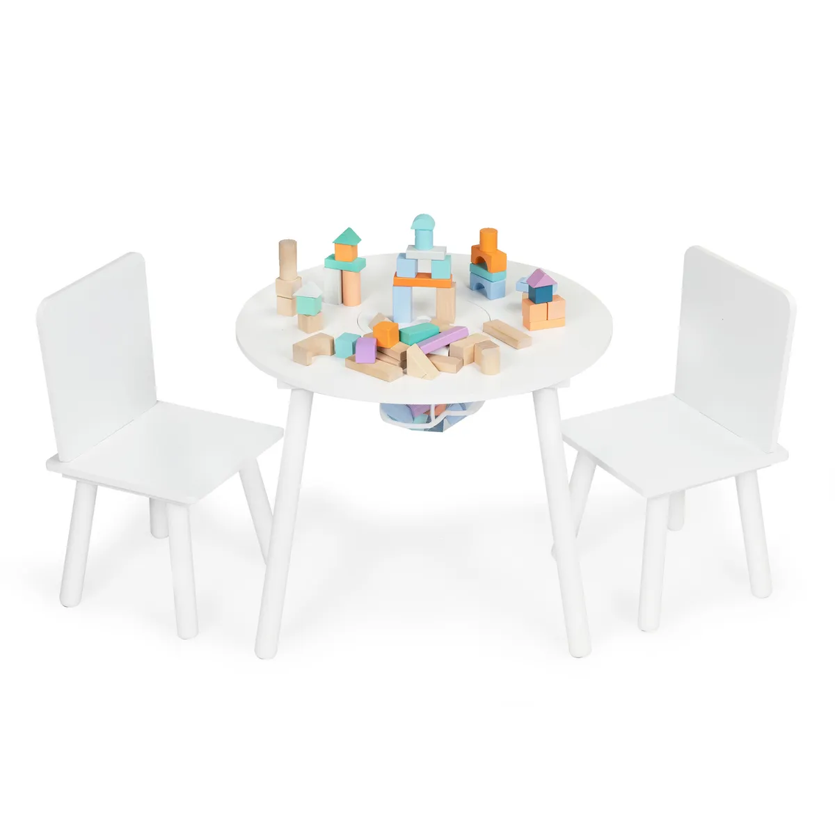Gyerek asztal és szék szett, ECOTOYS WH135, fehér – 2. kép Gyerek asztal és szék szett, ECOTOYS WH135, fehér – 2. kép