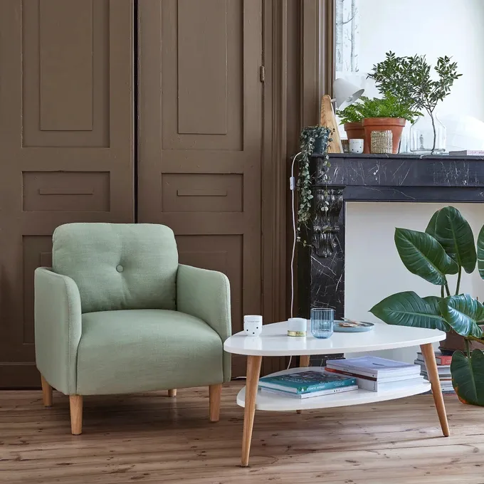 Dohányzóasztal, ModernHome FH-CT0211, fehér – 3. kép Dohányzóasztal közelről