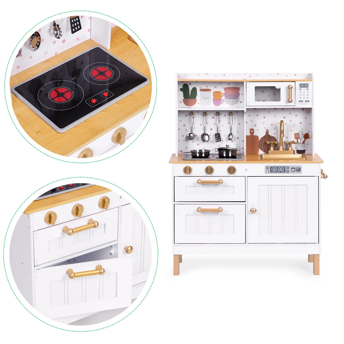 Játékkonyha, ECOTOYS, fa – 3. kép