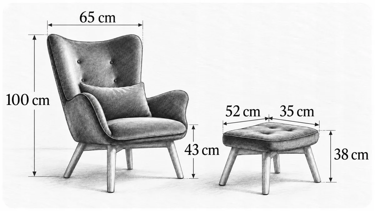Lábtartós fotel, Sofotel Norse, szürke/fekete – 10. kép