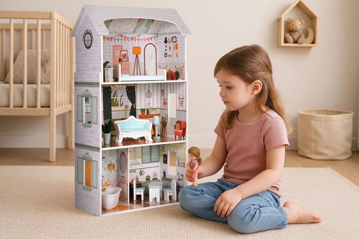Fa babaház, ECOTOYS D8211, Alice – 2. kép Fa babaház, ECOTOYS D8211, Alice – 2. kép